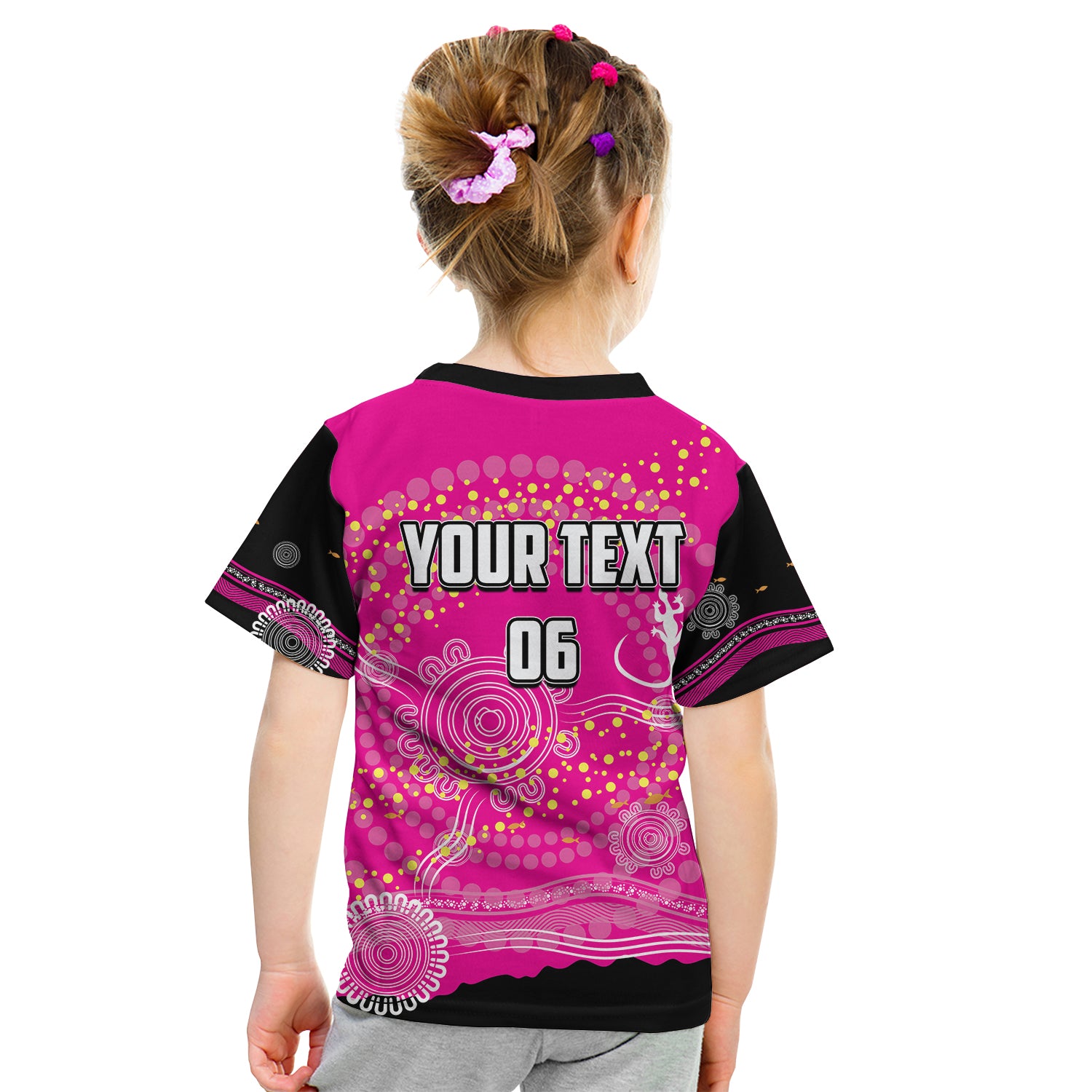 (Custom Personalised And Number) Sydney Sixers T shirt KID Cricket Aboriginal Vibe - Vibe Hoodie Shop