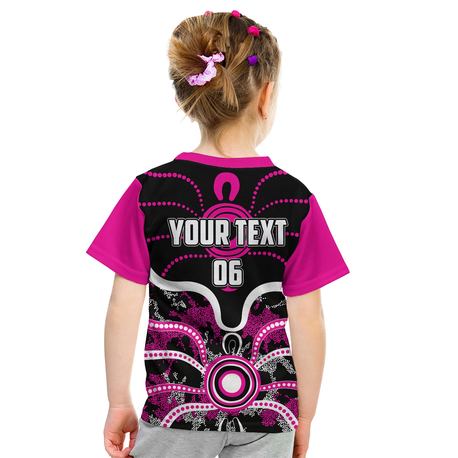 (Custom Personalised And Number) Sydney Sixers T shirt KID Cricket Dot Aboriginal - Vibe Hoodie Shop