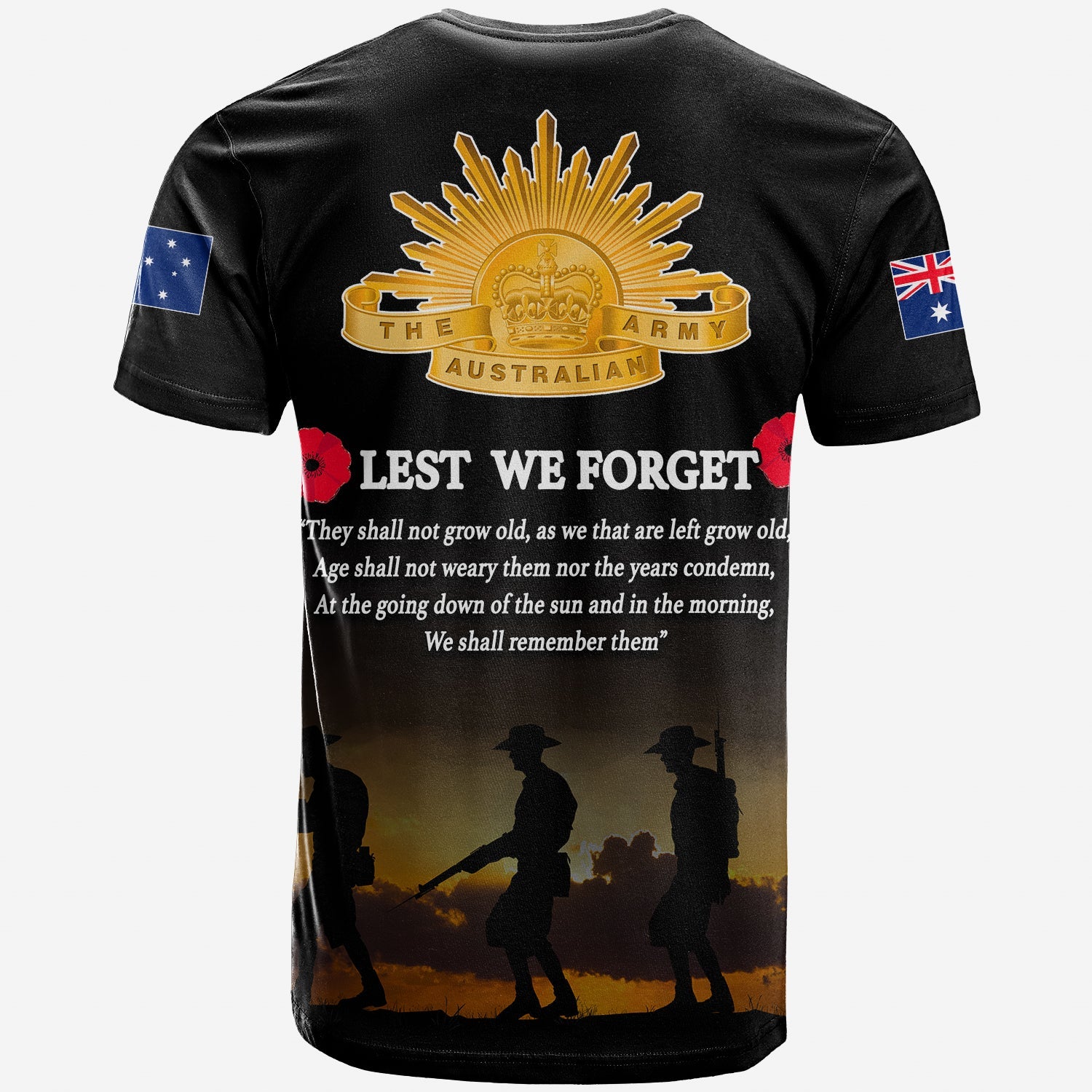 ANZAC Australia T shirt Lest We Forget - Vibe Hoodie Shop