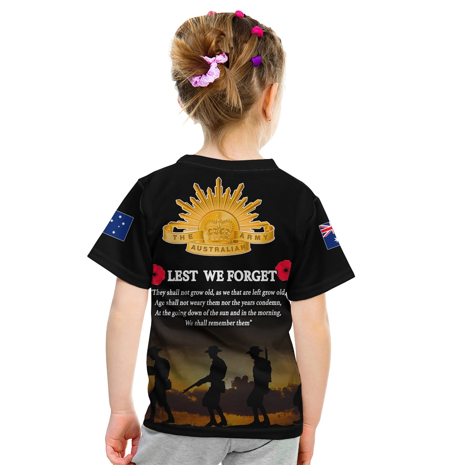 ANZAC Australia T shirt KID Lest We Forget - Vibe Hoodie Shop