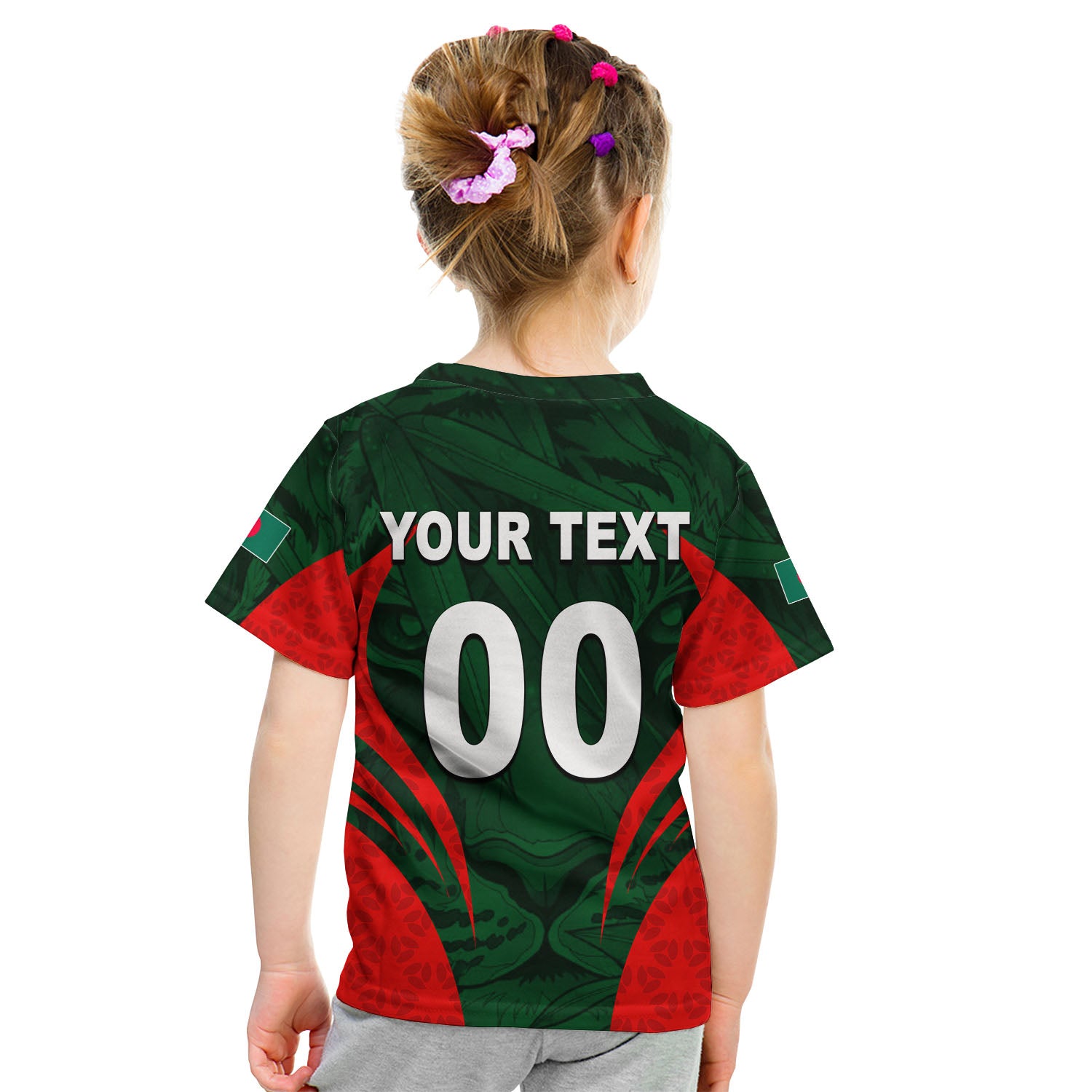 (Custom Personalised And Number) Bangladesh Cricket Men's T20 World Cup T Shirt KID Tiger - Vibe Hoodie Shop