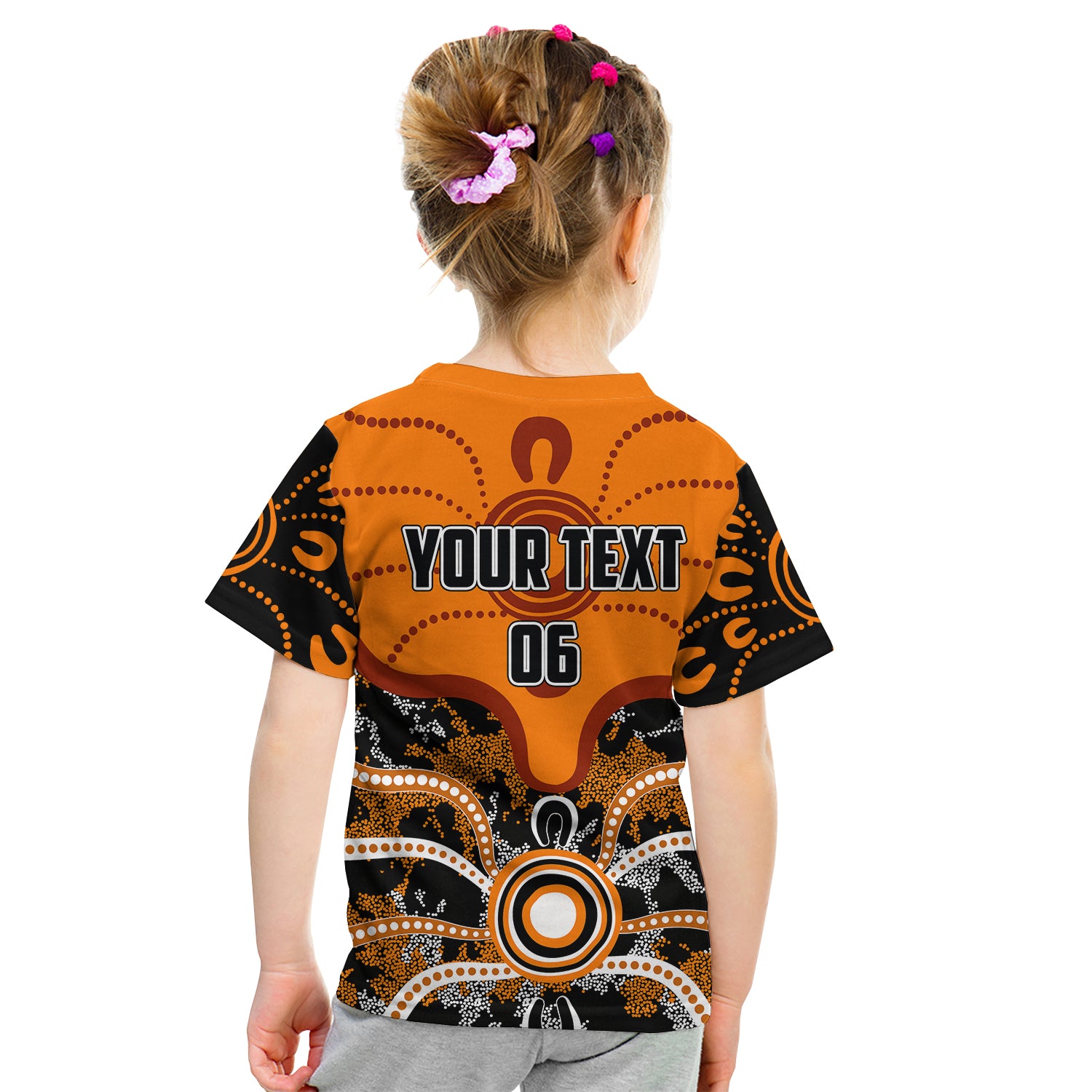 (Custom Personalised And Number) Perth Scorchers T shirt KID Cricket Dot Aboriginal - Vibe Hoodie Shop