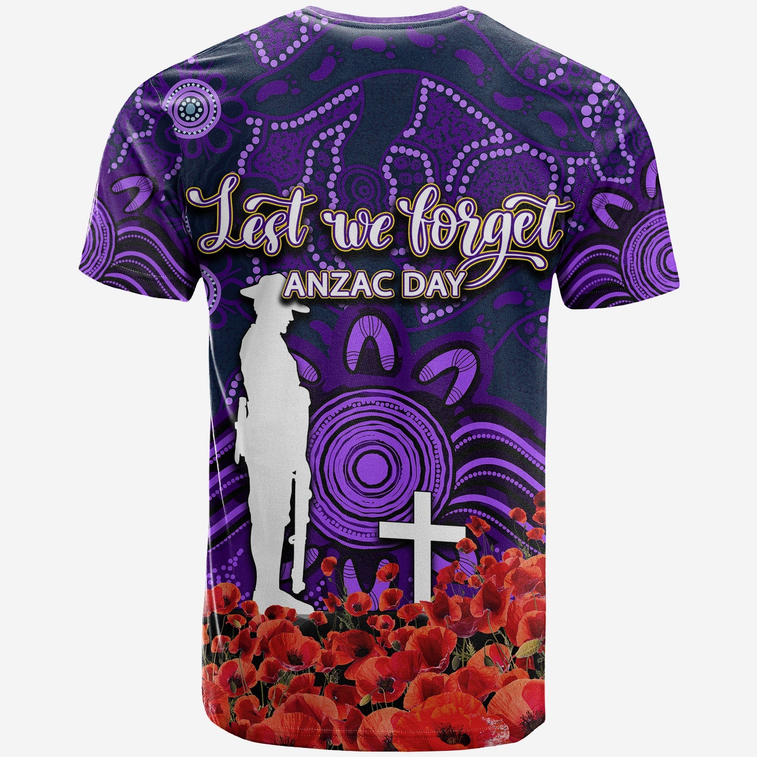 Storm T shirt ANZAC Day Poppy Flowers With Aboriginal - Vibe Hoodie Shop