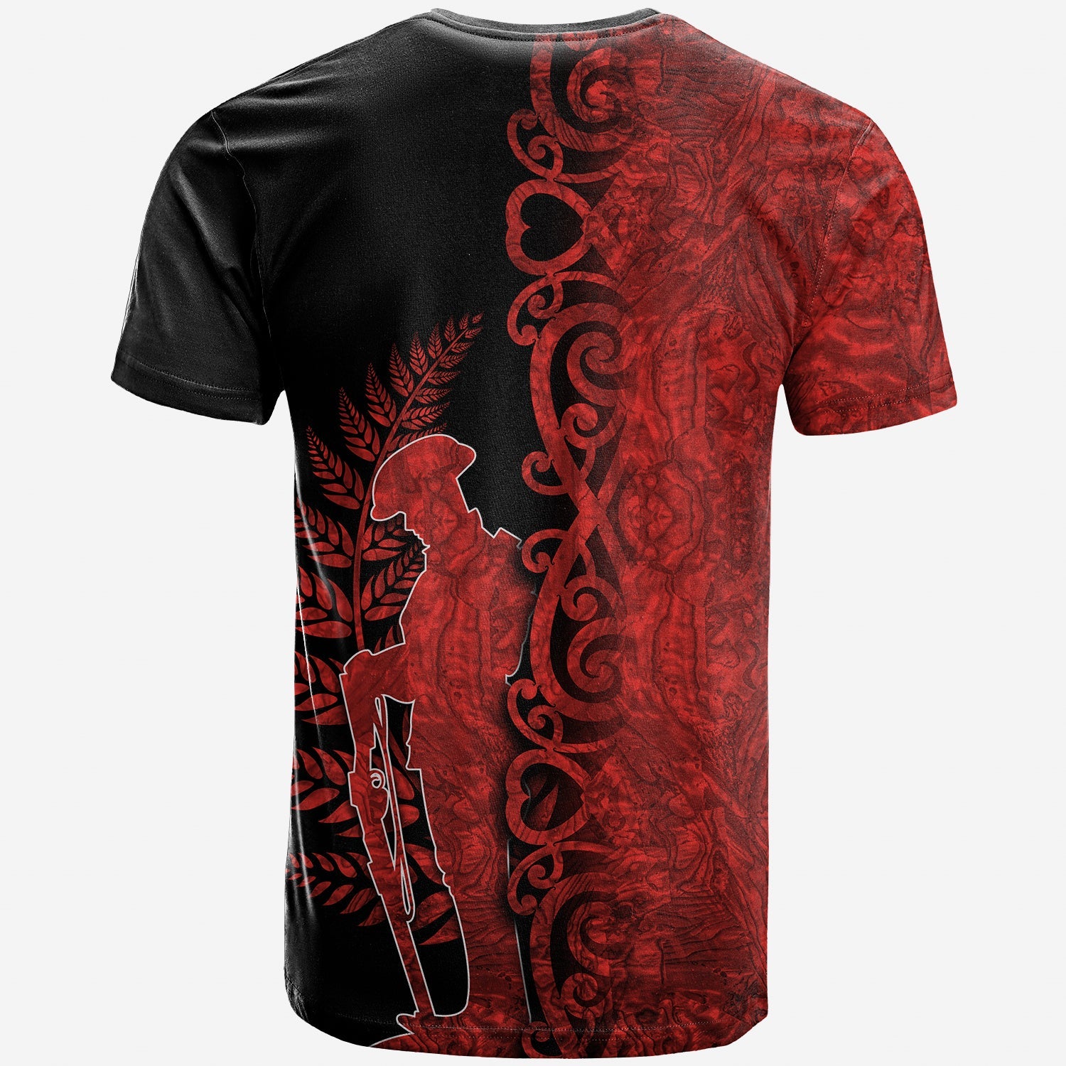 ANZAC New Zealnds T shirt Maori Red Papua Shell - Vibe Hoodie Shop