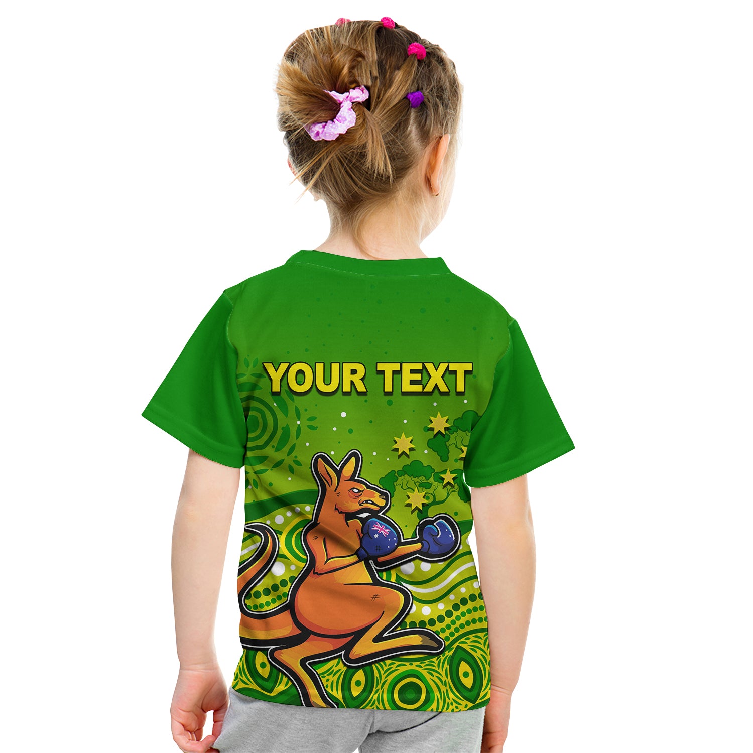 (Custom Personalised) Kangaroo Boxing T Shirt KID Aboriginal - Vibe Hoodie Shop