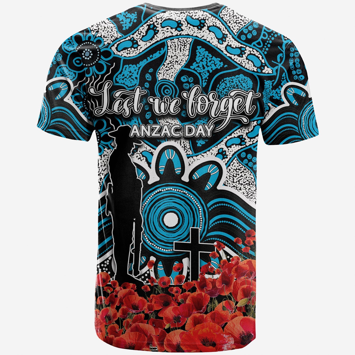 Sharks T shirt ANZAC Day Poppy Flowers With Aboriginal - Vibe Hoodie Shop
