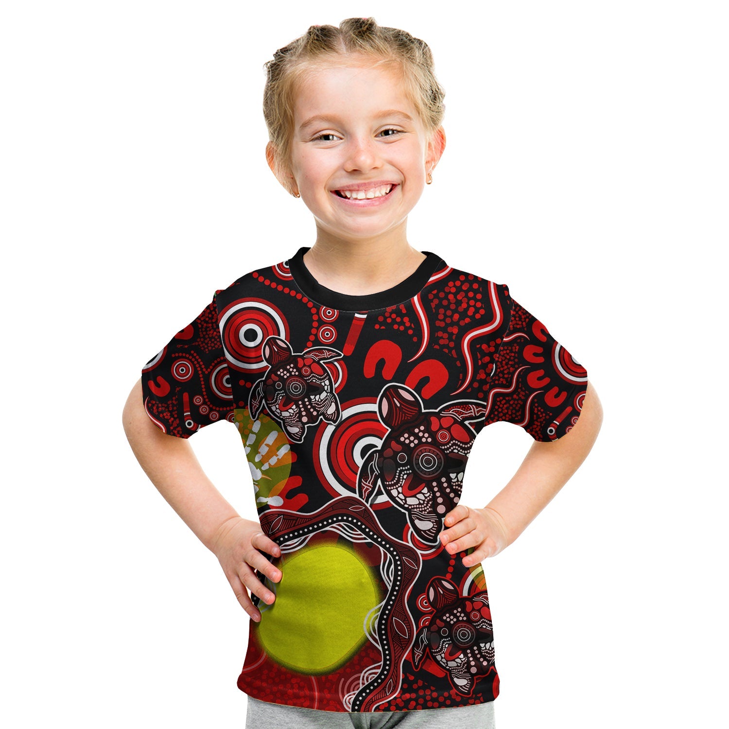 (Custom Personalised) Aboriginal Flag NAIDOC Turtle T Shirt KID - Vibe Hoodie Shop