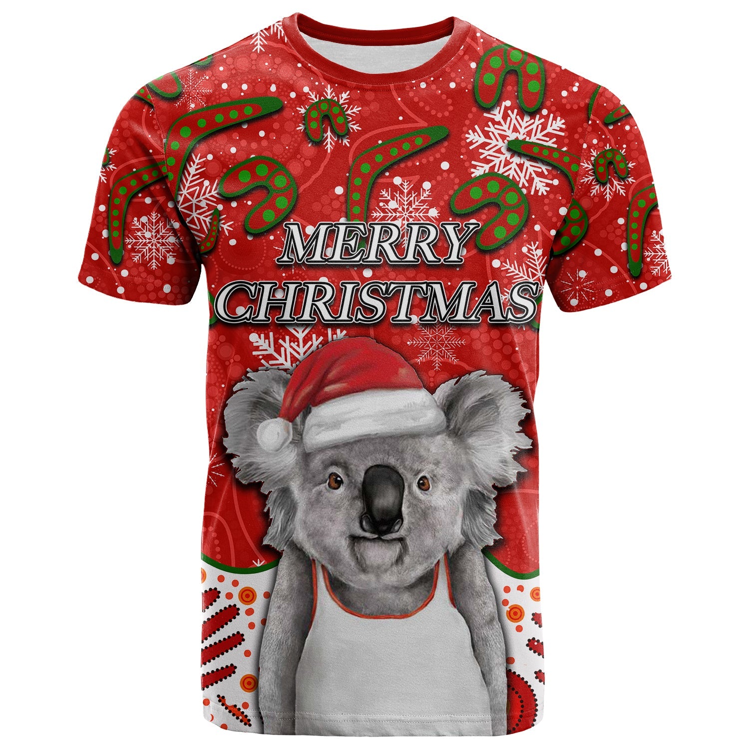 Australia Koala T shirt Christmas Mix Aboriginal - Vibe Hoodie Shop