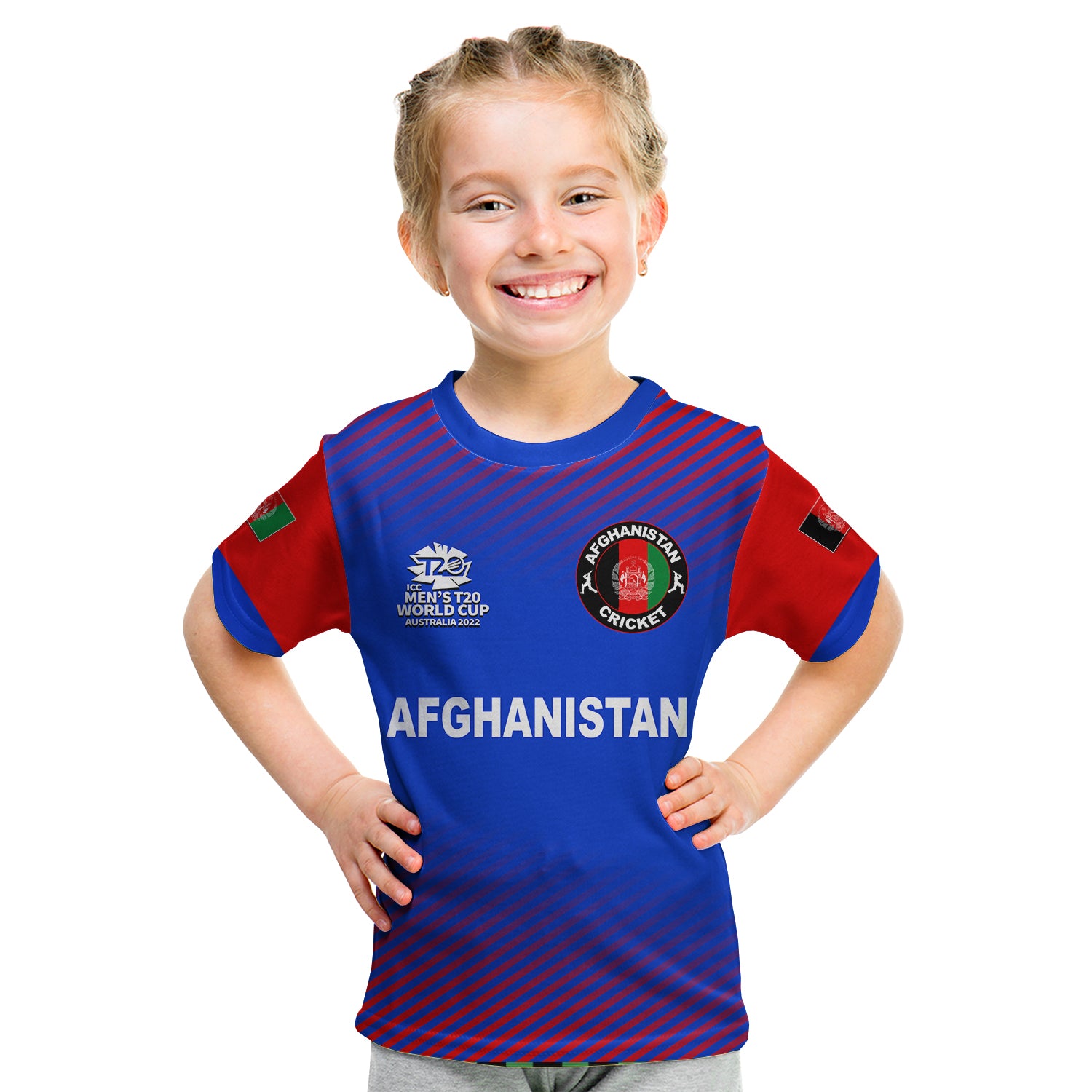 (Custom Personalised And Number) Afghanistan Cricket Men's T20 World Cup T Shirt KID - Vibe Hoodie Shop