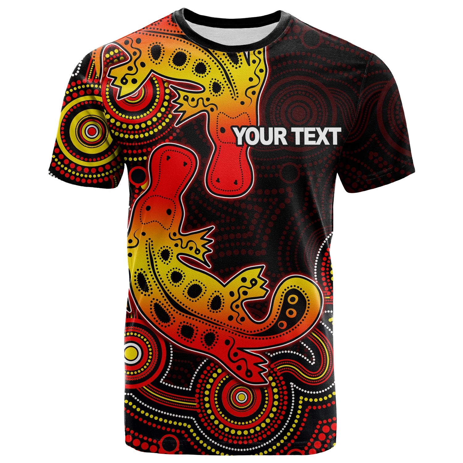 (Custom Personalised) Aboriginal Platypus T shirt Dot Patterns Style No.2 - Vibe Hoodie Shop