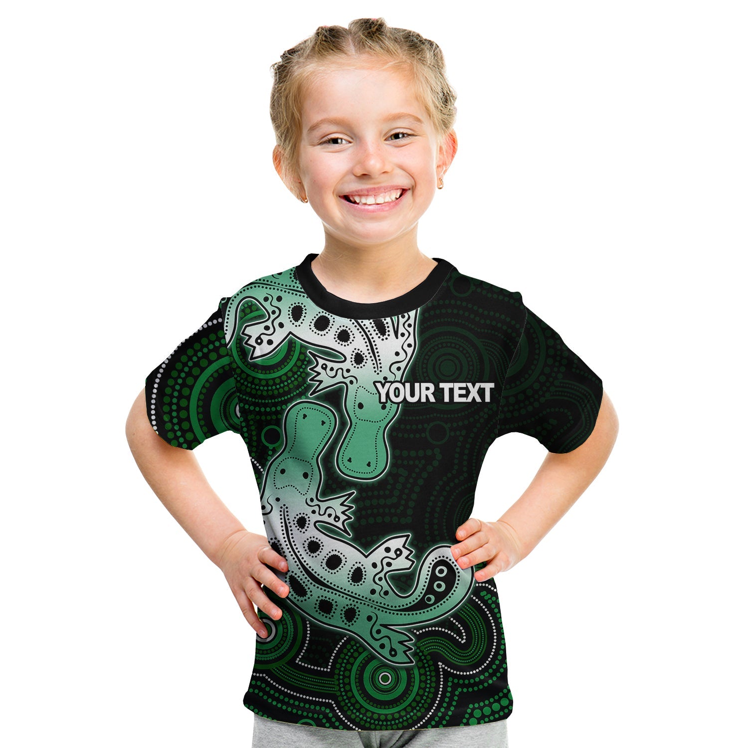 (Custom Personalised) Aboriginal Platypus T shirt KID Dot Patterns Style No.3 - Vibe Hoodie Shop