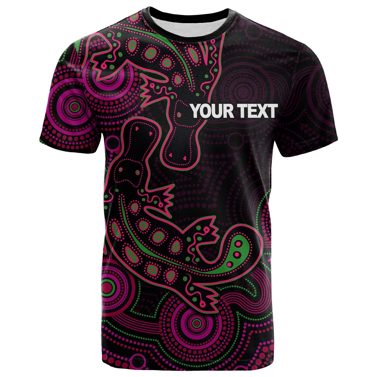 (Custom Personalised) Aboriginal Platypus T shirt Dot Patterns Style No.5 - Vibe Hoodie Shop