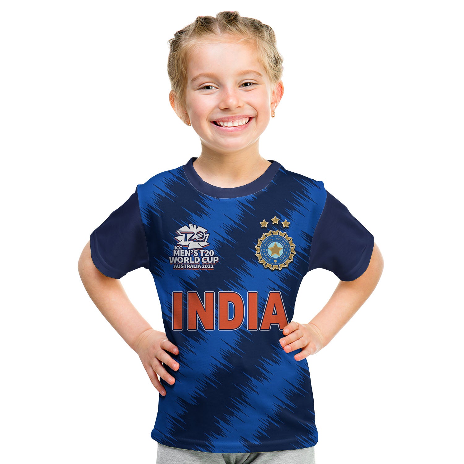 (Custom Personalised And Number) India Cricket Men's T20 World Cup T Shirt KID - Vibe Hoodie Shop