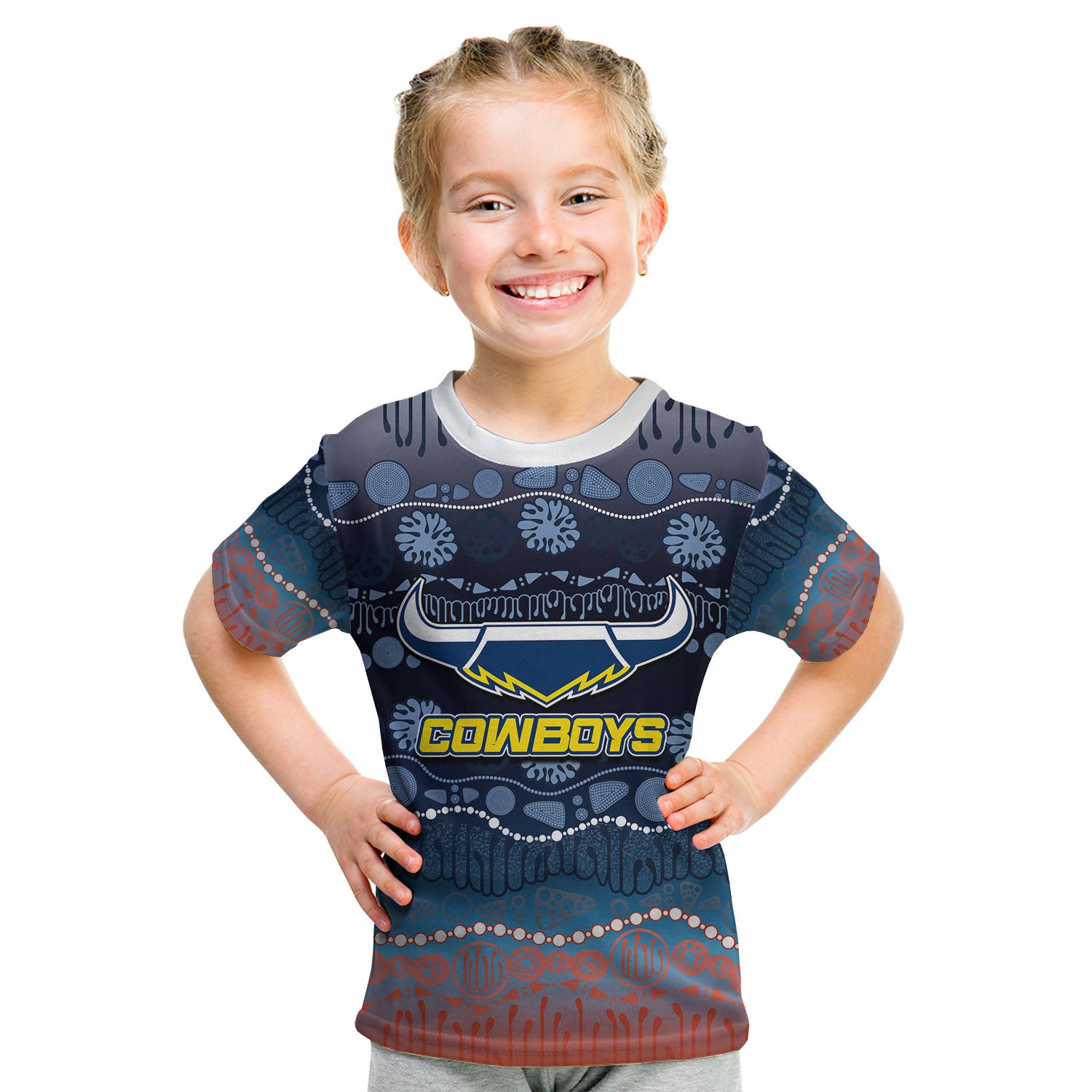 (Custom Personalised) Cowboys Rugby T Shirt KID Version 2022 - Vibe Hoodie Shop