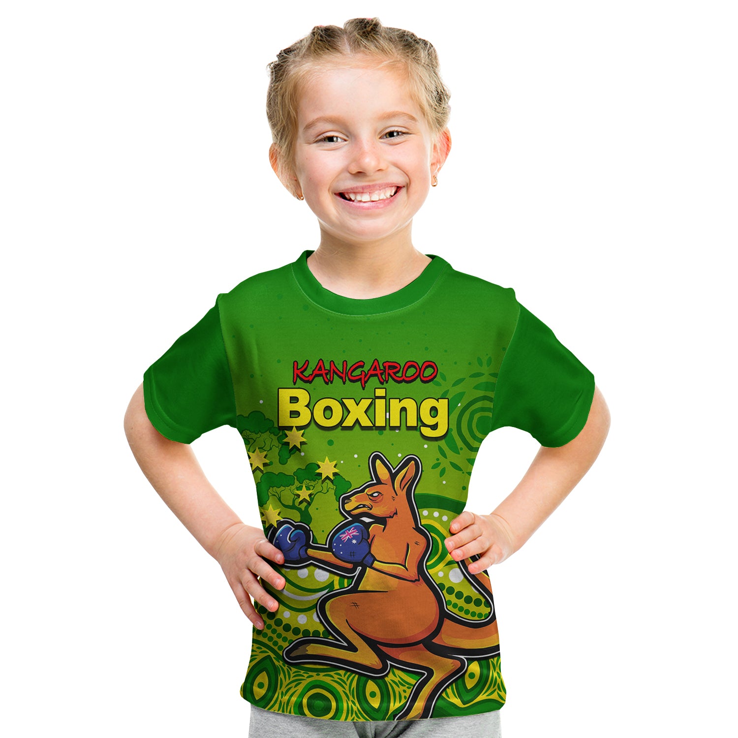 (Custom Personalised) Kangaroo Boxing T Shirt KID Aboriginal - Vibe Hoodie Shop