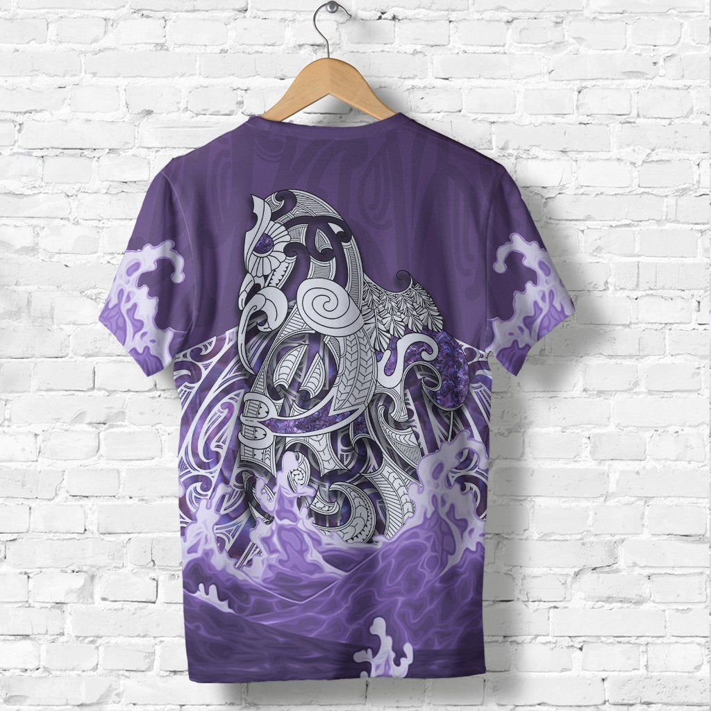 Maori Manaia The Blue Sea T shirt, Purple - Vibe Hoodie Shop