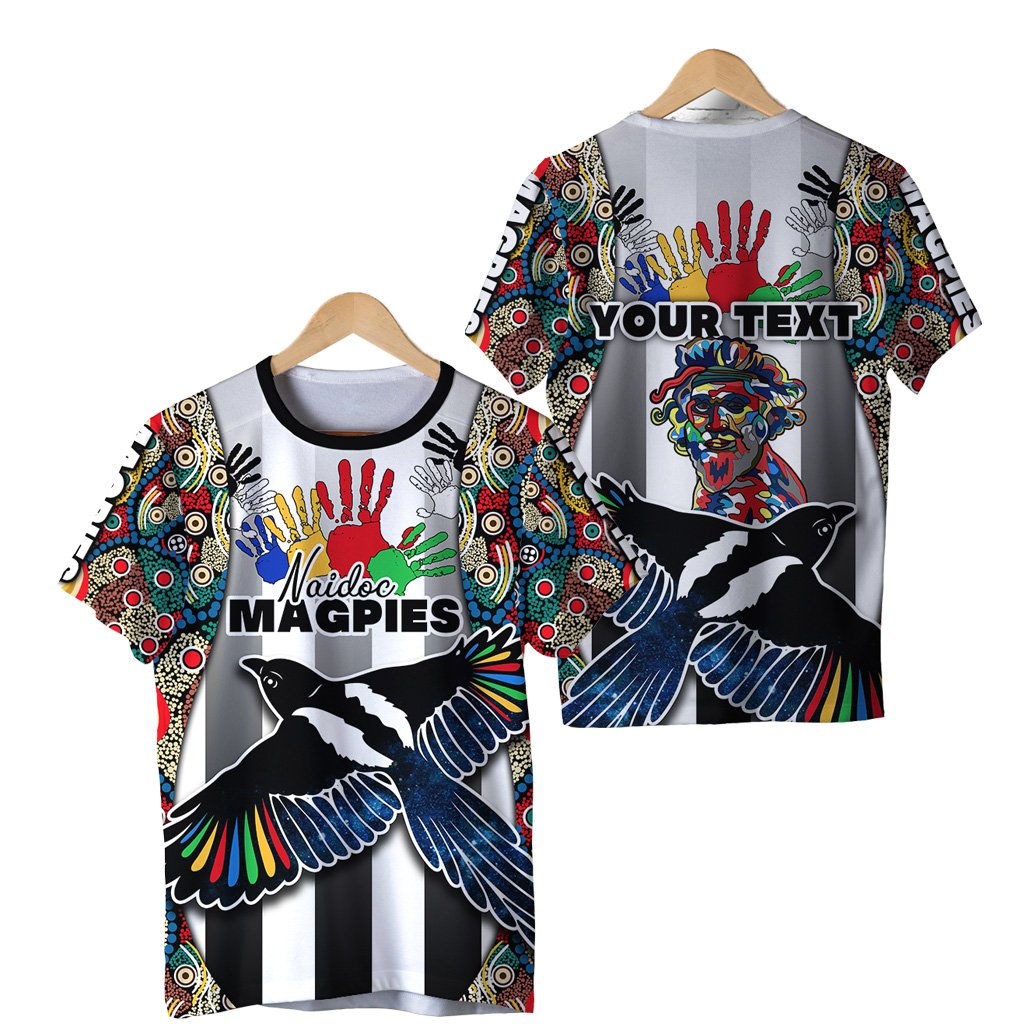 (Custom Personalised) Magpies NAIDOC Week T shirt Collingwood Modern Style Black - Vibe Hoodie Shop