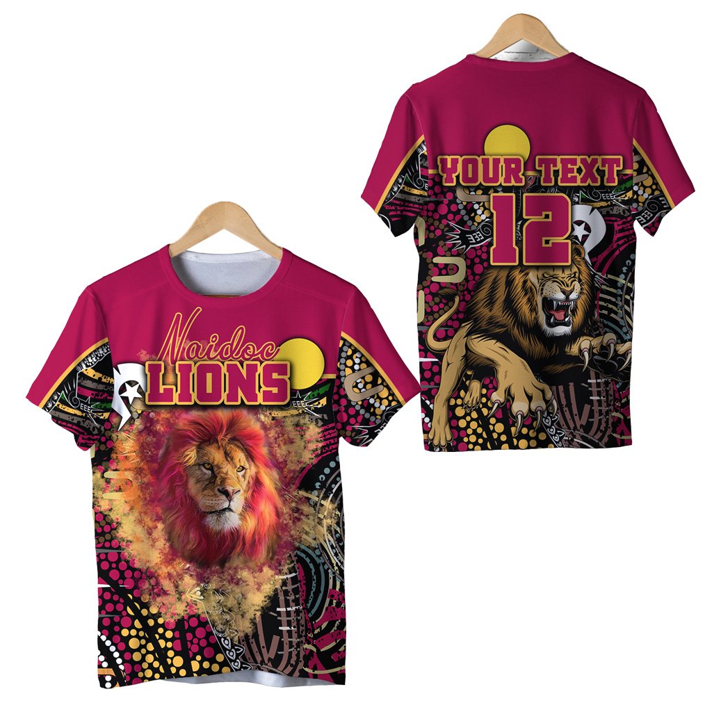 (Custom Personalised) Brisbane NAIDOC Week T shirt Lions Sport Style - Ver.2 - Vibe Hoodie Shop