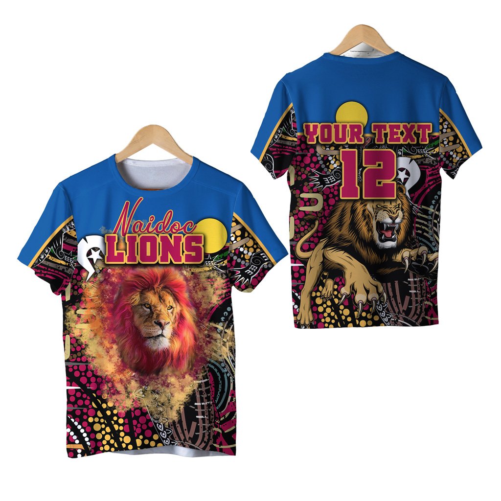 (Custom Personalised) Brisbane NAIDOC Week T shirt Lions Sport Style - Ver.1 - Vibe Hoodie Shop