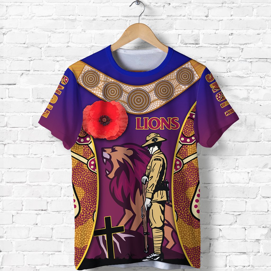 Brisbane T shirt Lions ANZAC Day Gradients Style - Vibe Hoodie Shop