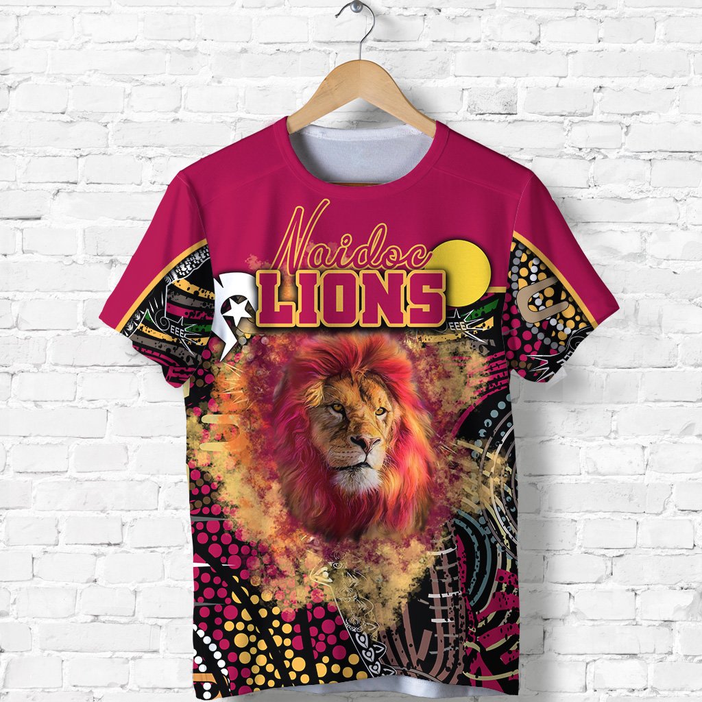 (Custom Personalised) Brisbane NAIDOC Week T shirt Lions Sport Style - Ver.2 - Vibe Hoodie Shop