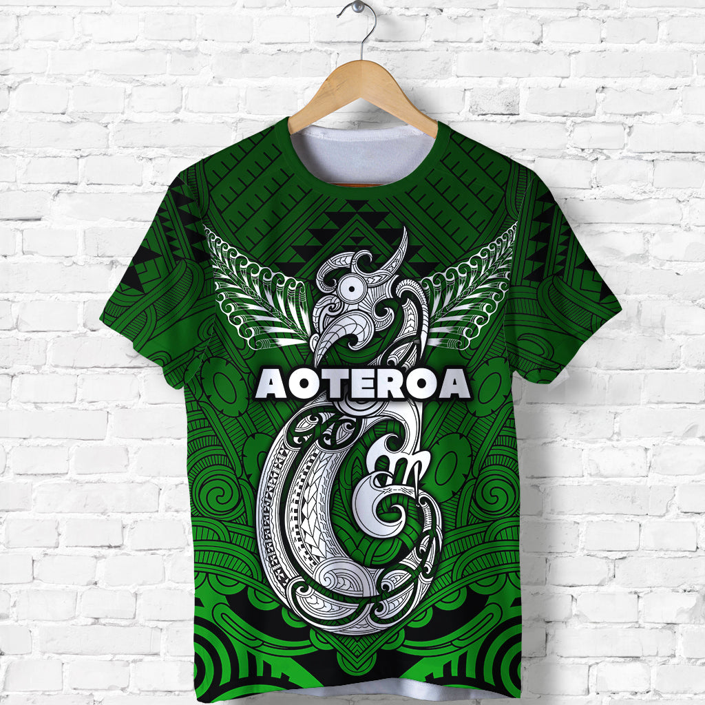 (Custom Personalised) Maori Aotearoa Manaia T shirt Simple Sport Style - Green LT16 - Vibe Hoodie Shop