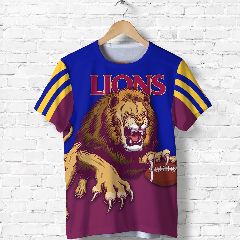 (Custom Personalised) Brisbane T shirt Lions Three Stripes - Vibe Hoodie Shop