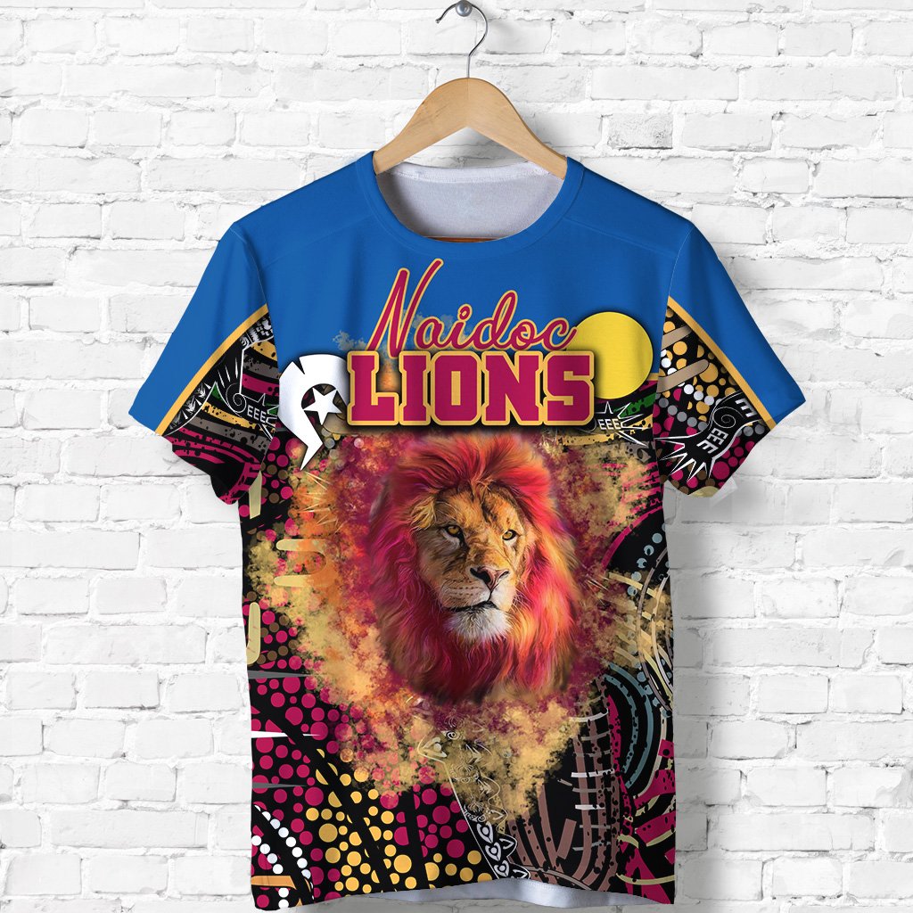 (Custom Personalised) Brisbane NAIDOC Week T shirt Lions Sport Style - Ver.1 - Vibe Hoodie Shop