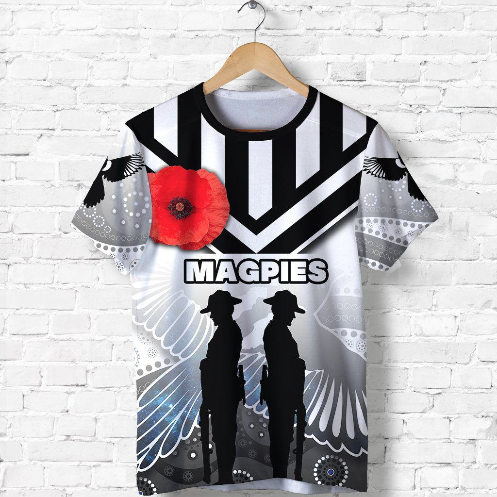 Magpies T shirt Collingwood ANZAC Day Special Version - Vibe Hoodie Shop