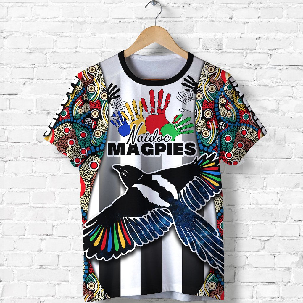 (Custom Personalised) Magpies NAIDOC Week T shirt Collingwood Modern Style Black - Vibe Hoodie Shop