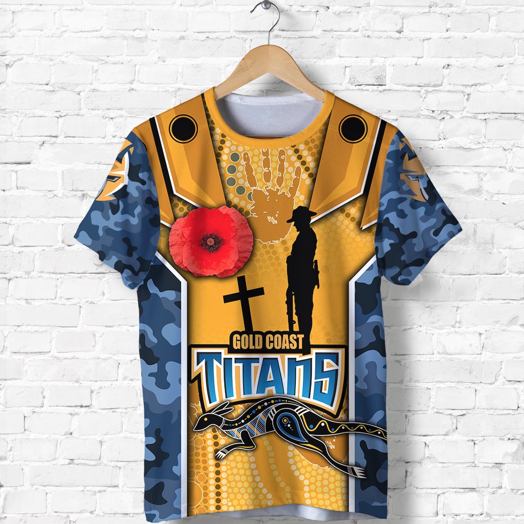 Titans T shirt Gold Coast ANZAC Day Armor Version - Vibe Hoodie Shop