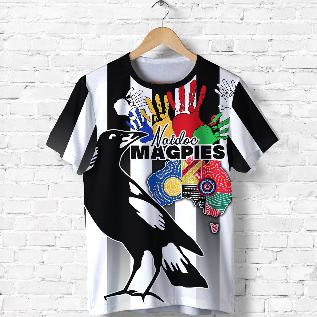 (Custom Personalised) Magpies NAIDOC Week T shirt Collingwood Sport Map Style - Vibe Hoodie Shop