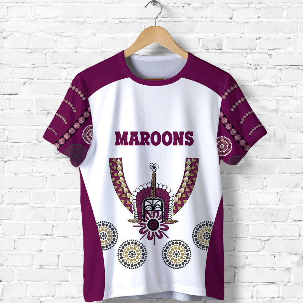 (Custom Personalised) Queensland T shirt Maroons Aboriginal Sport Style LT16 - Vibe Hoodie Shop