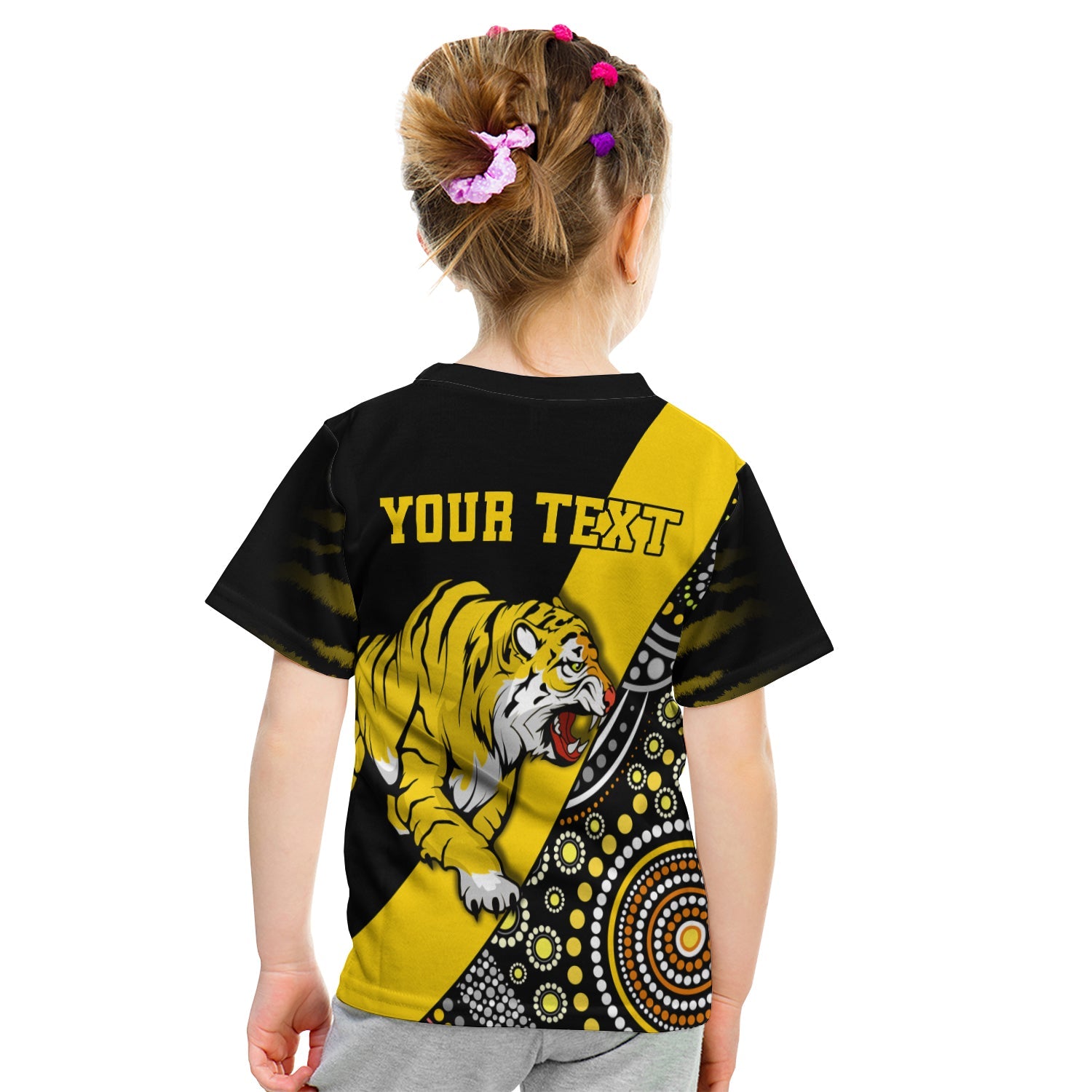 (Custom Personalised) Richmond Indigenous T shirt KID Tigers Football - Vibe Hoodie Shop