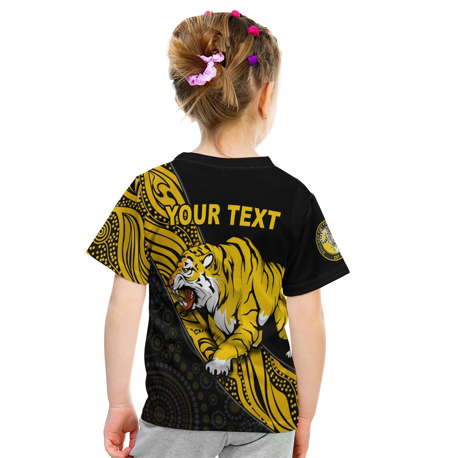 (Custom Personalised) Boulder City Football Club T shirt KID Goldfields Football Indigenous Tigers - Vibe Hoodie Shop