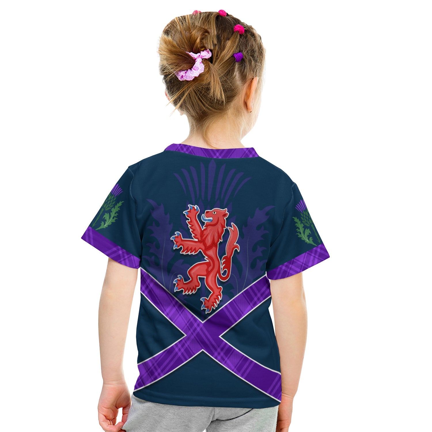 (Custom Personalised) Scotland Rugby 2021 T shirt KID Thistle Six Nations - Vibe Hoodie Shop