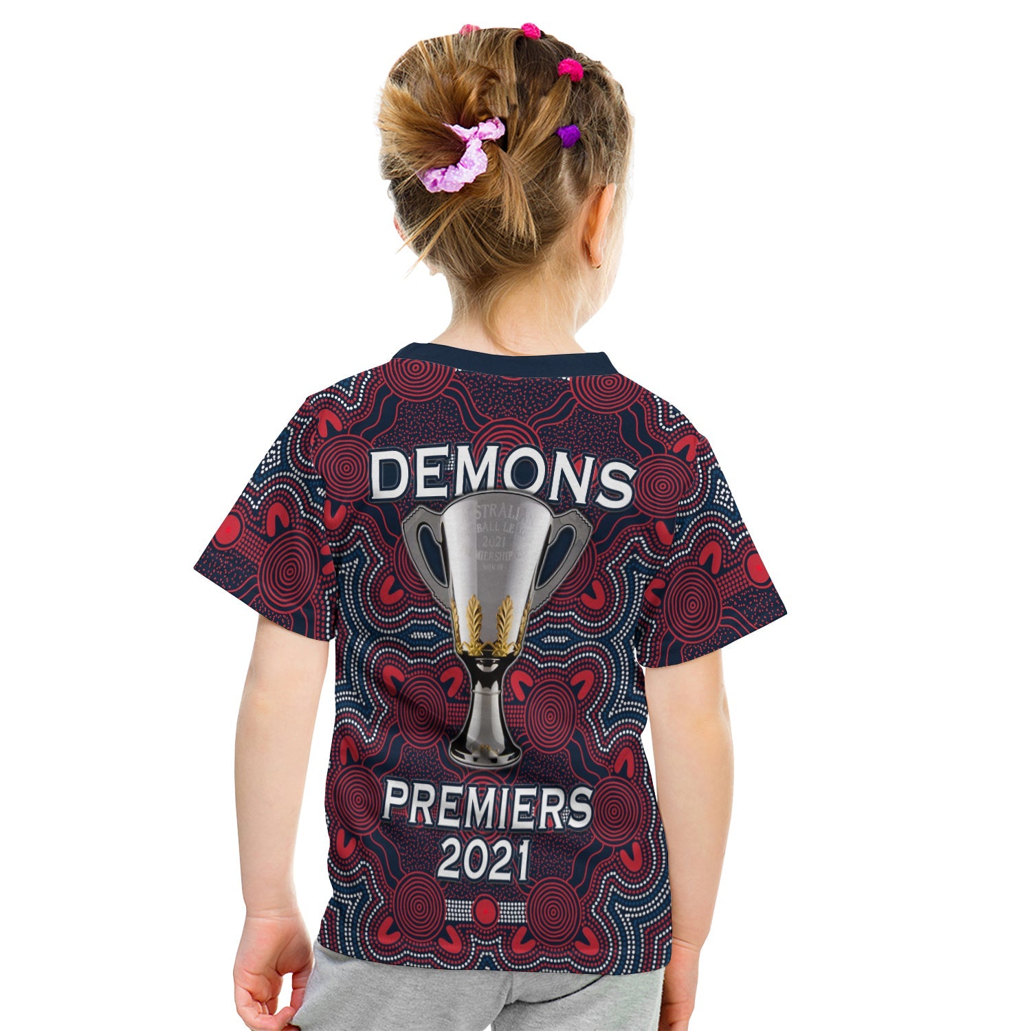 (Custom Personalised) Demons Indigenous T shirt KID Premiers 2021 Champion - Vibe Hoodie Shop