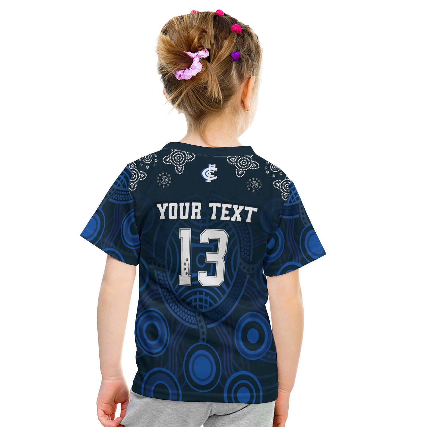 (Custom Personalised) Blues Indigenous T shirt KID 2021 Football Season - Custom Text and Number - Vibe Hoodie Shop