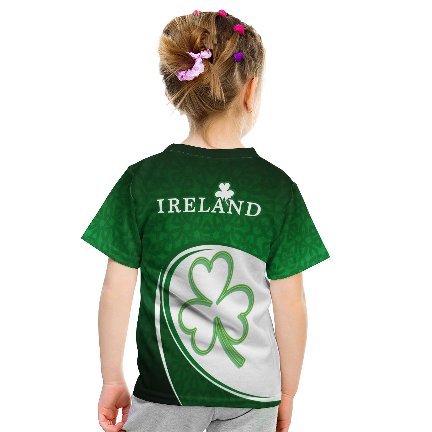 (Custom Personalised) Ireland Rugby T shirt KID Celtic and Shamrock - Vibe Hoodie Shop