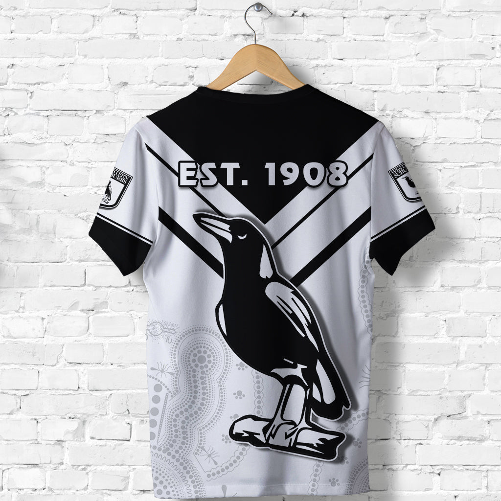 The Magpies Indigenous T shirt 1908 Western Suburbs - Vibe Hoodie Shop