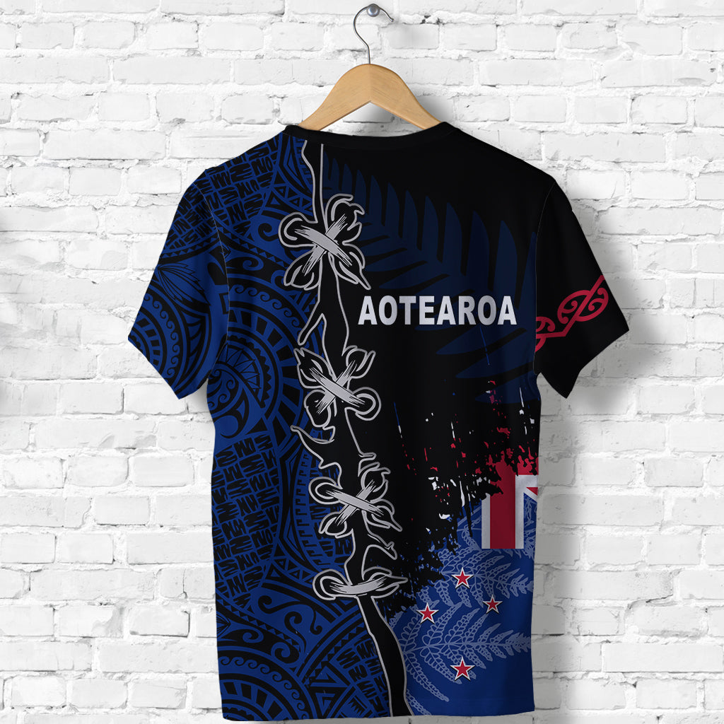 New Zealand Rugby T shirt Mix Maori and Fern - Vibe Hoodie Shop