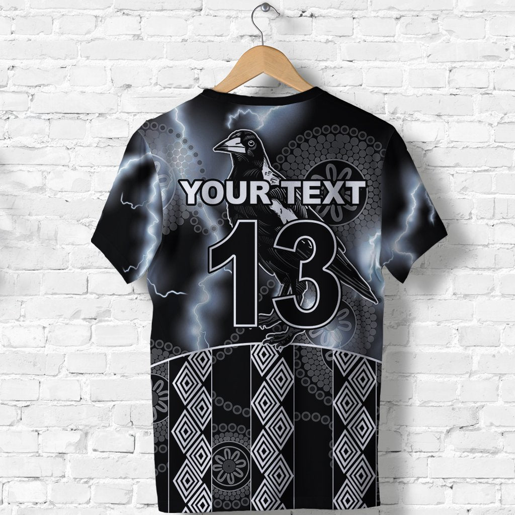 (Custom Personalised) Magpies Flash Newest T shirt Collingwood Style - Custom Text and Number - Vibe Hoodie Shop