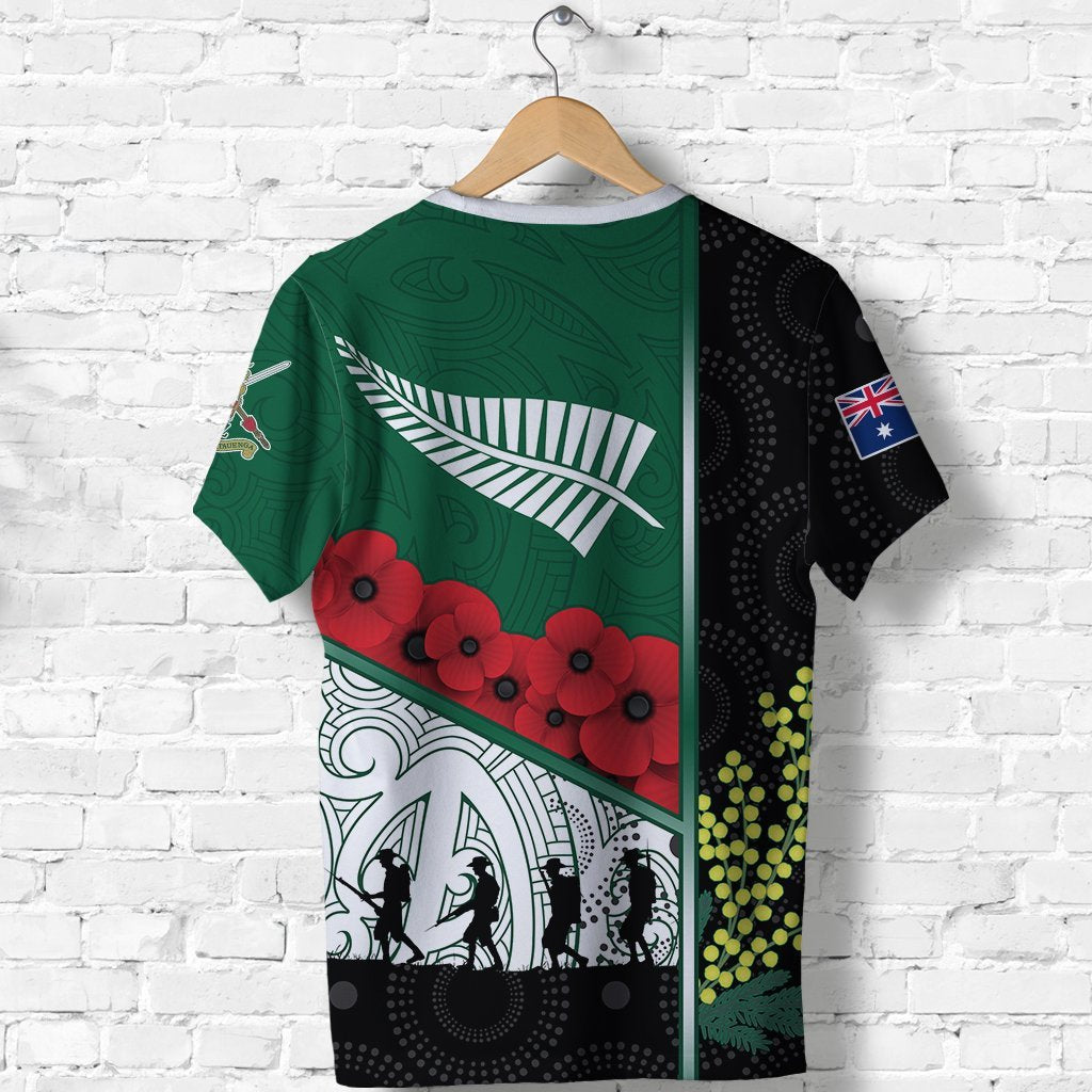 ANZAC Day - Lest We Forget T shirt Australia Indigenous and New Zealand Maori - Vibe Hoodie Shop