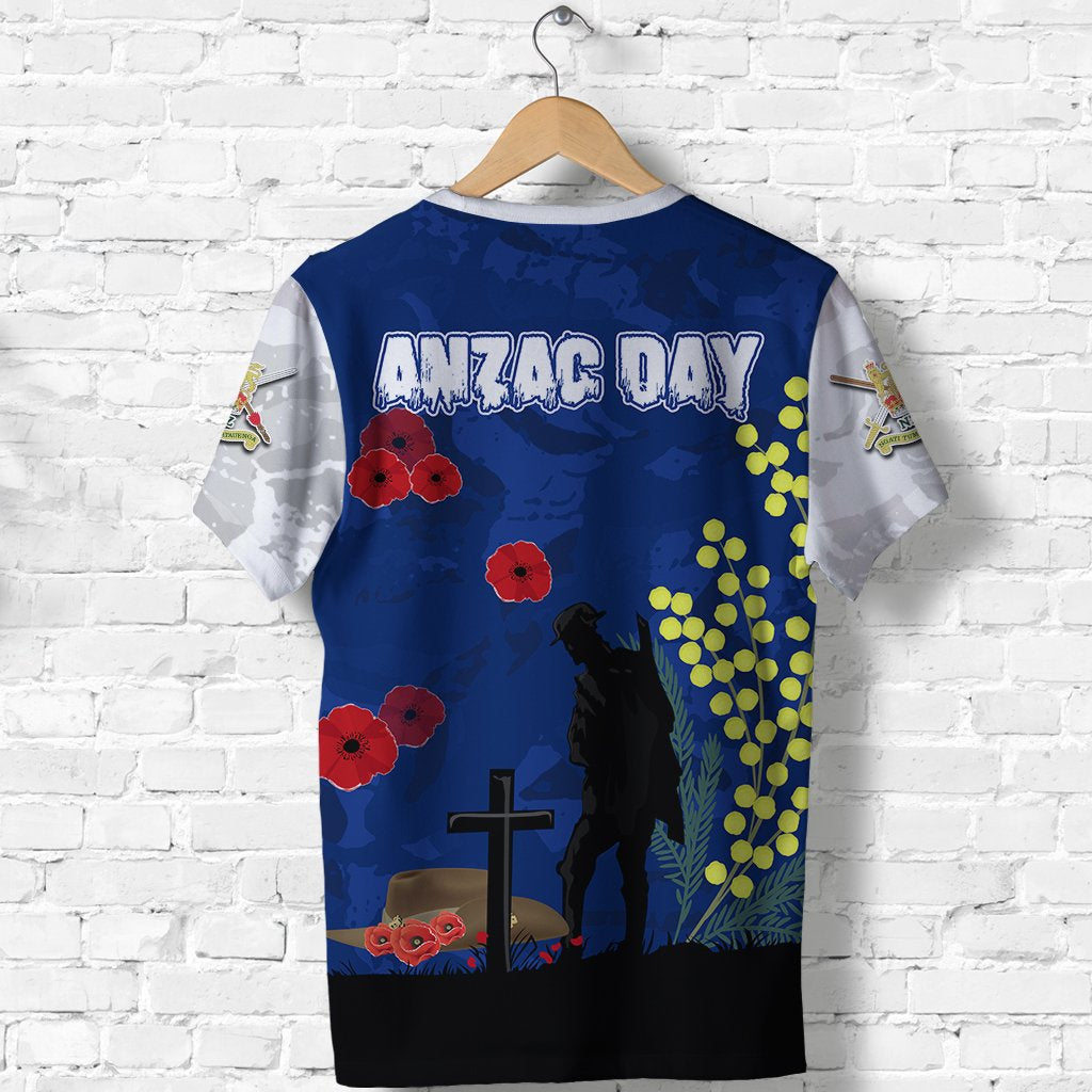 Australian ANZAC Day T shirt Lest We Forget 2021 - Style Blue - Vibe Hoodie Shop