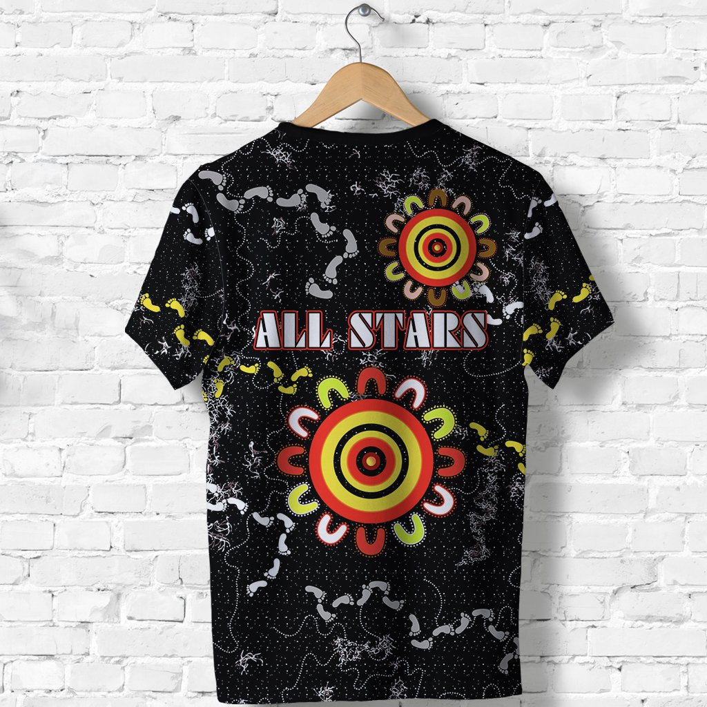 (Custom Personalised) All Stars T shirt Black Indigenous - Vibe Hoodie Shop