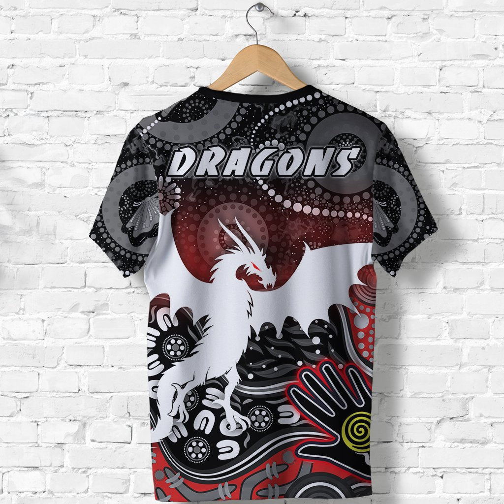 White St. George Dragons T shirt Indigenous - Vibe Hoodie Shop