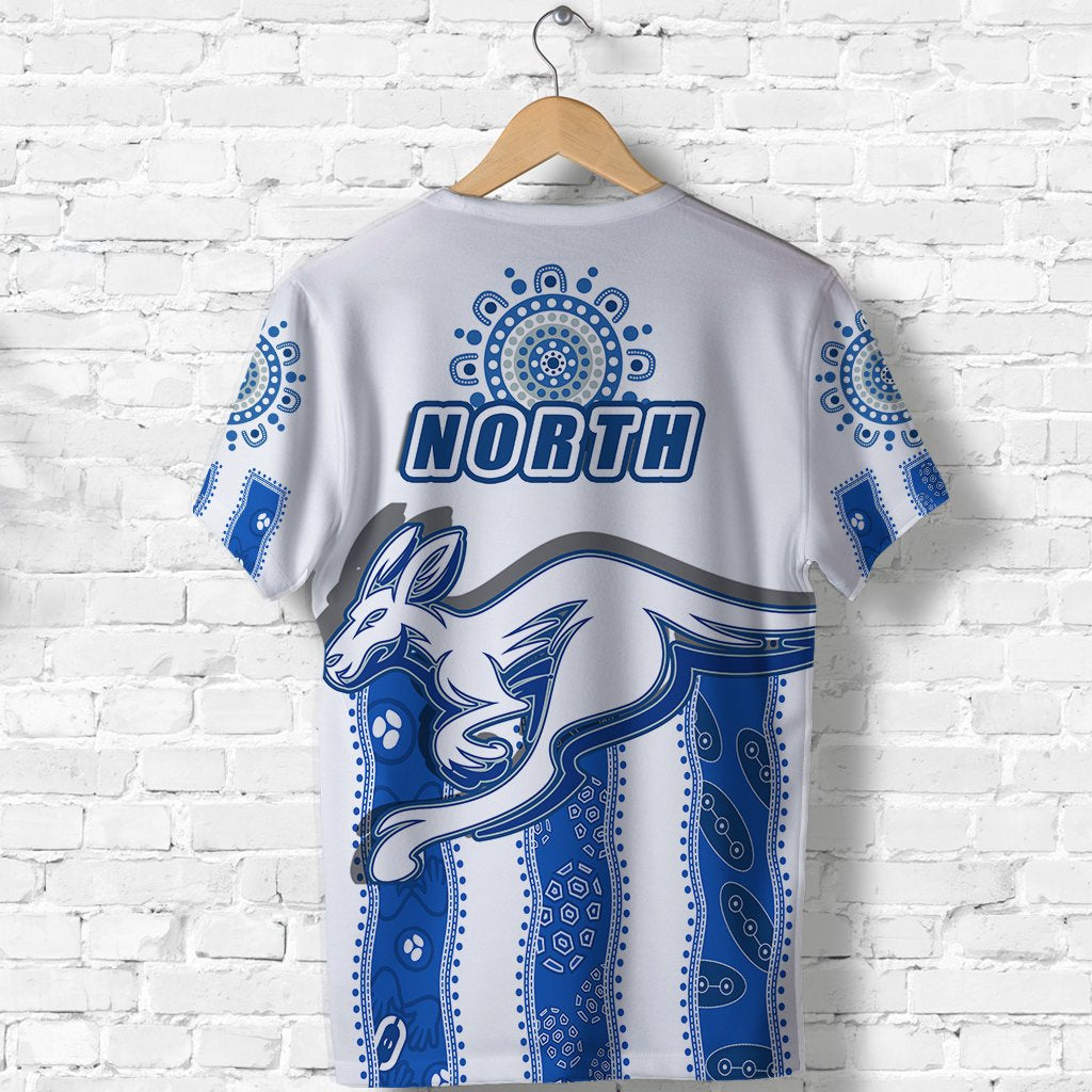 (Custom Personalised) Melbourne Kangaroos T shirt Indigenous North - Roos White - Vibe Hoodie Shop