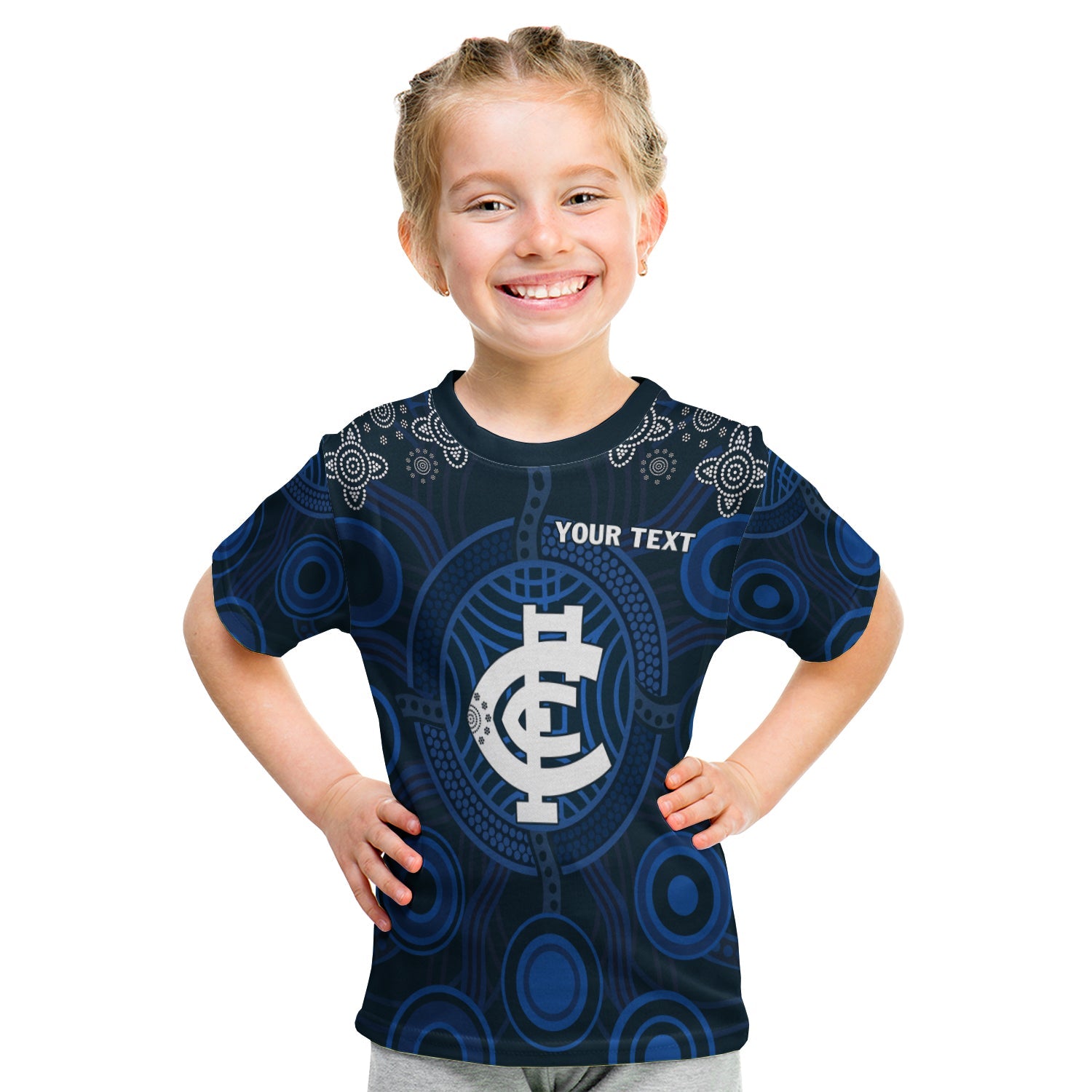 (Custom Personalised) Blues Indigenous T shirt KID 2021 Football Season - Vibe Hoodie Shop