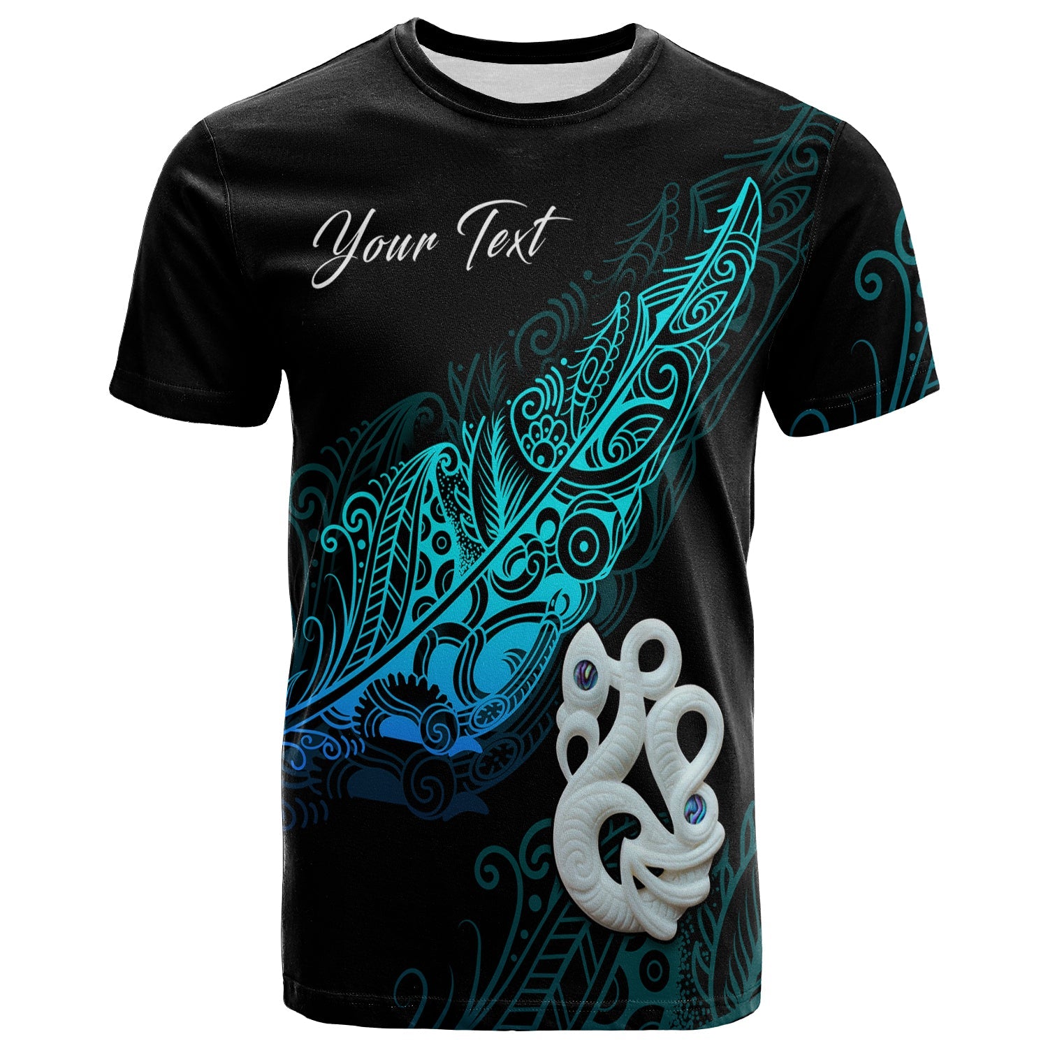 (Custom Personalised) Aotearoa T shirt Fern Mix Manaia Matau - Vibe Hoodie Shop