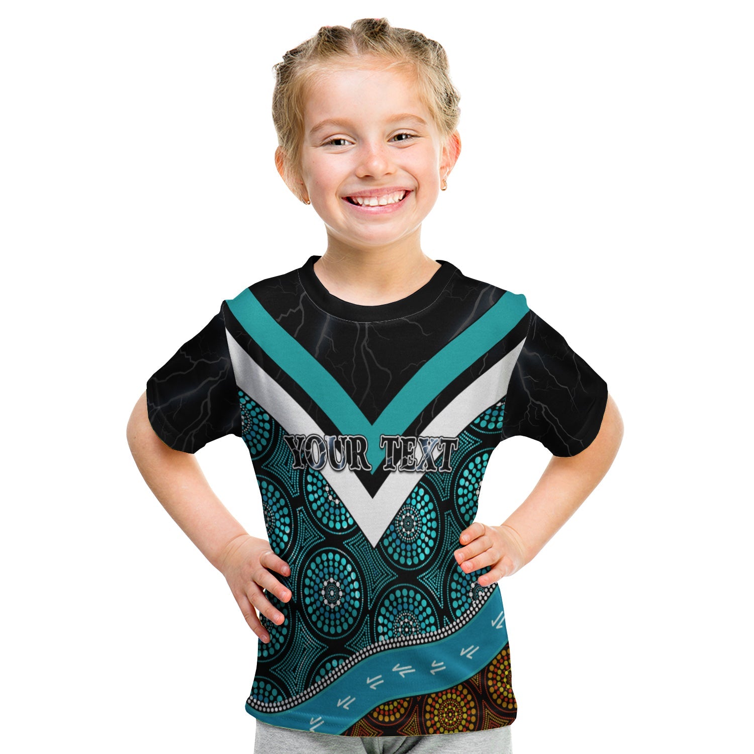 (Custom Personalised) Power Indigenous 2021 T shirt KID Proud Port Adelaide - Vibe Hoodie Shop